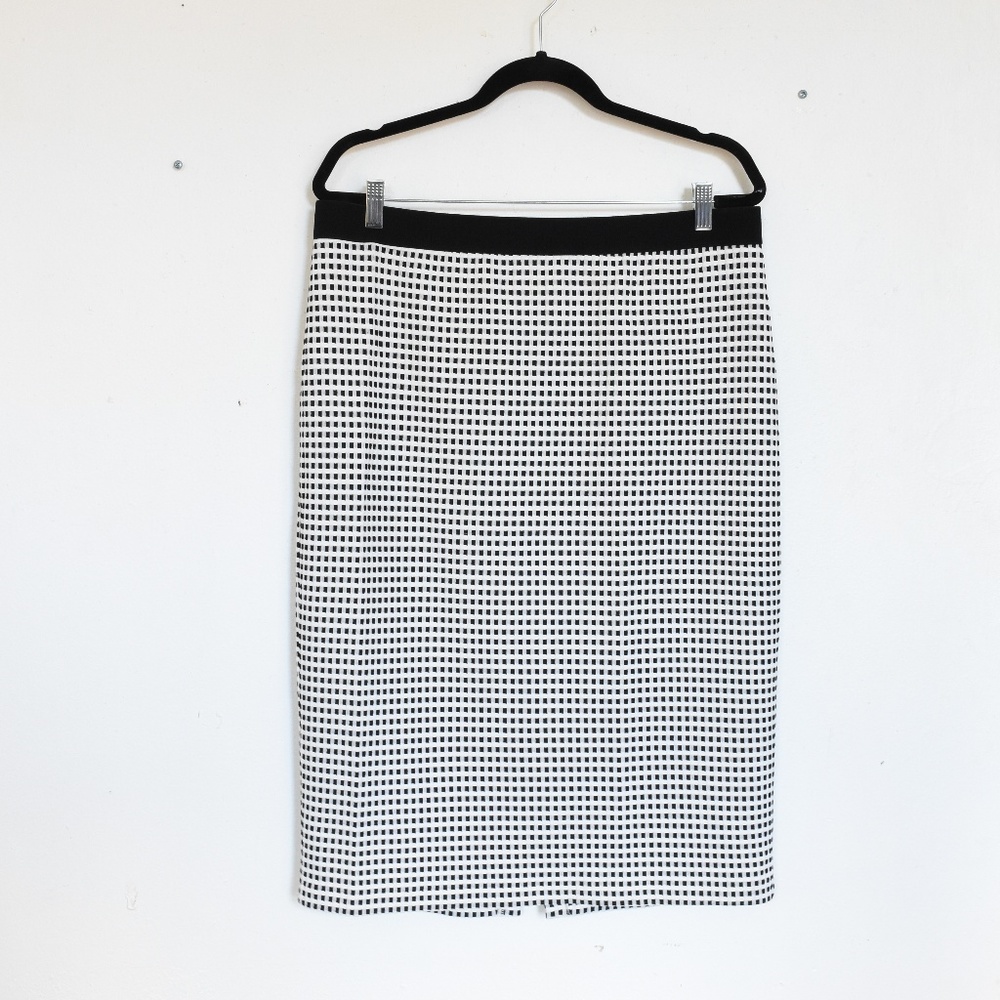 (NWOT) Alfani Gingham Checker Print Midi Skirt